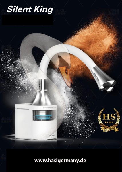 Auf-Tisch Staubabsaugung mit LED Arbeitsleuchte Silent King